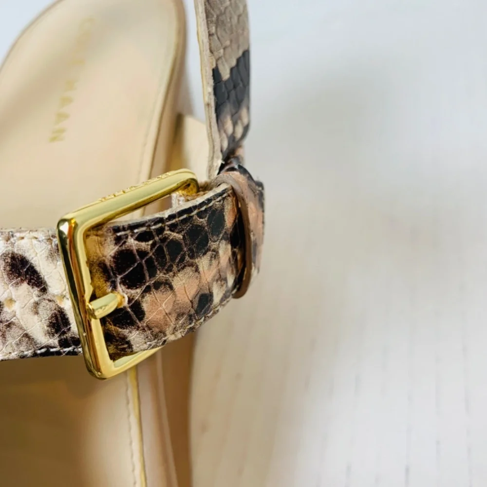 Cole Haan Philomena Grand Wedge Sandals 10.5B Snakeskin Print Leather 3